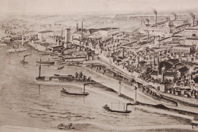 Détail de l'illustration de J. L. Wiseman Des. & Pub., Montréal, datant de 1909