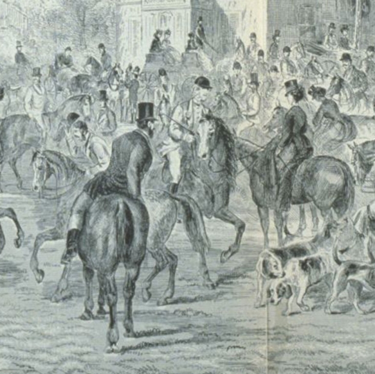 Départ d’une chasse à courre sur le fief de Verdun le 29 octobre 1870